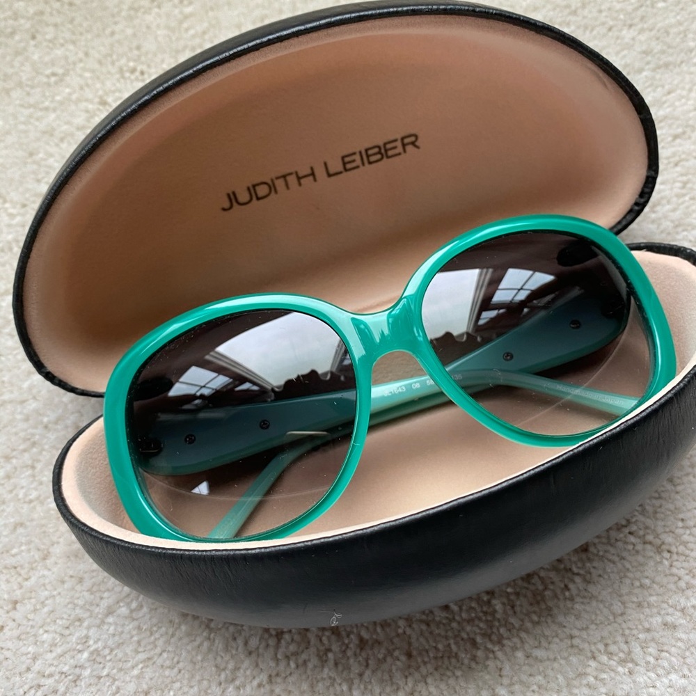 Judith Lieber sunglasses with case.